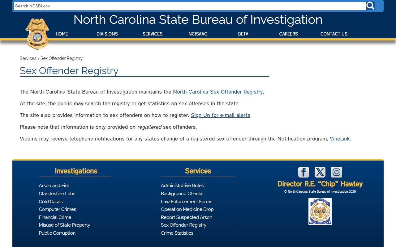 NC SBI Sex Offender Registry overview for Gaston County