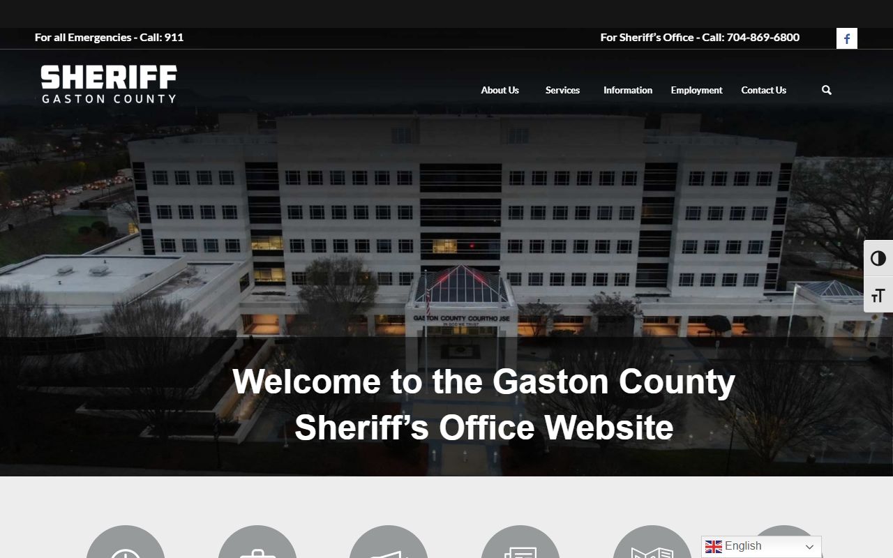Gaston County Sheriff home page with inmate search for jail records