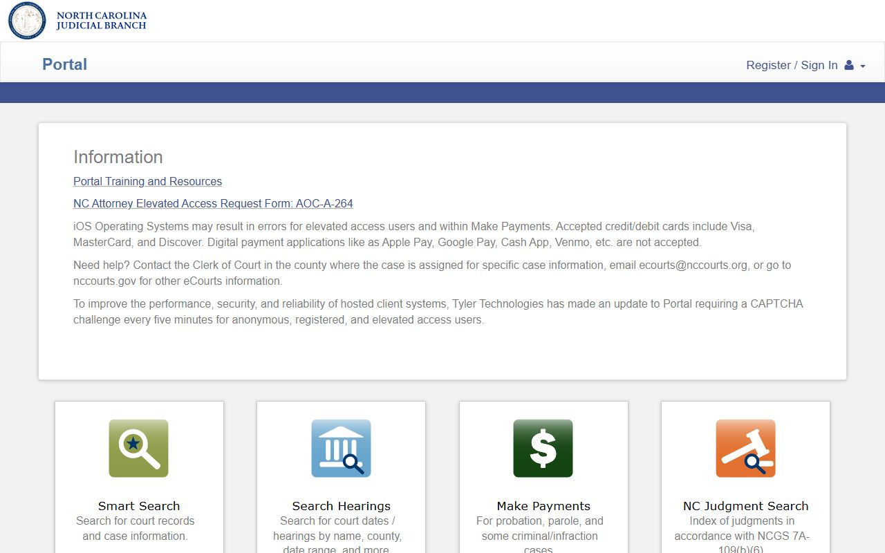 North Carolina eCourts Portal for Gaston County court records search